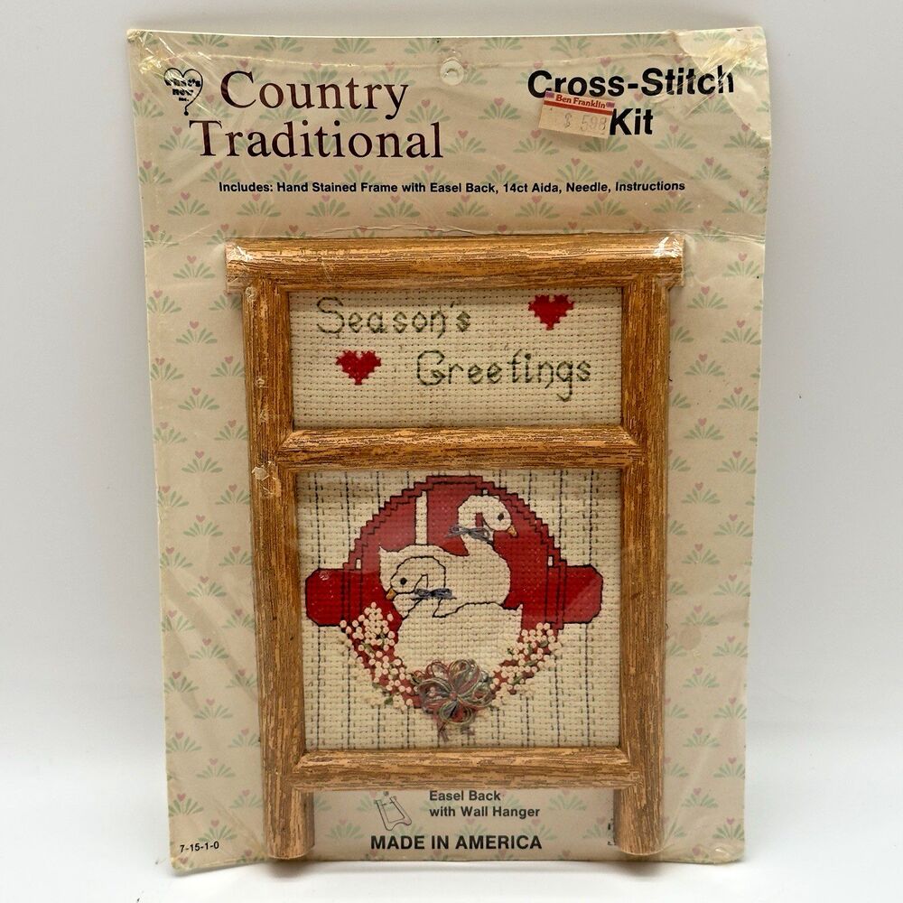 Season's Greetings Christmas Cross-Stitch Kit Country Traditional Country Geese